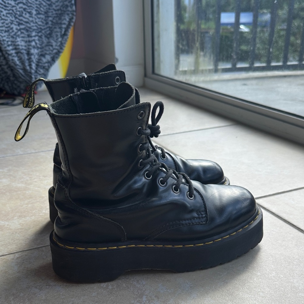 Black Doc Marten Jaden Boot Leather Platform